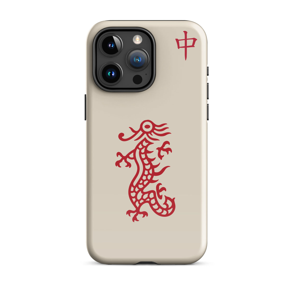 Red Dragon Mahjong phone case for iPhone 15 Pro Max