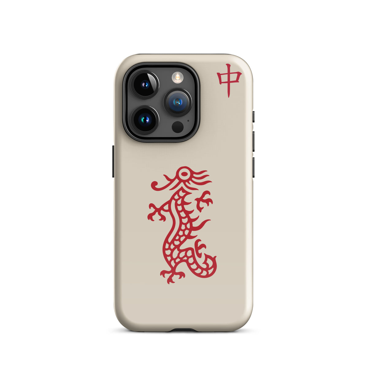 Red Dragon Mahjong phone case for iPhone 15 Pro